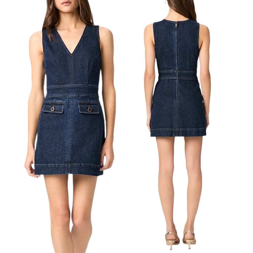 Paige NWT Women's 'Sylvia' Mini Dress, A-Line, Ballast Denim Dark Indigo, Size 2